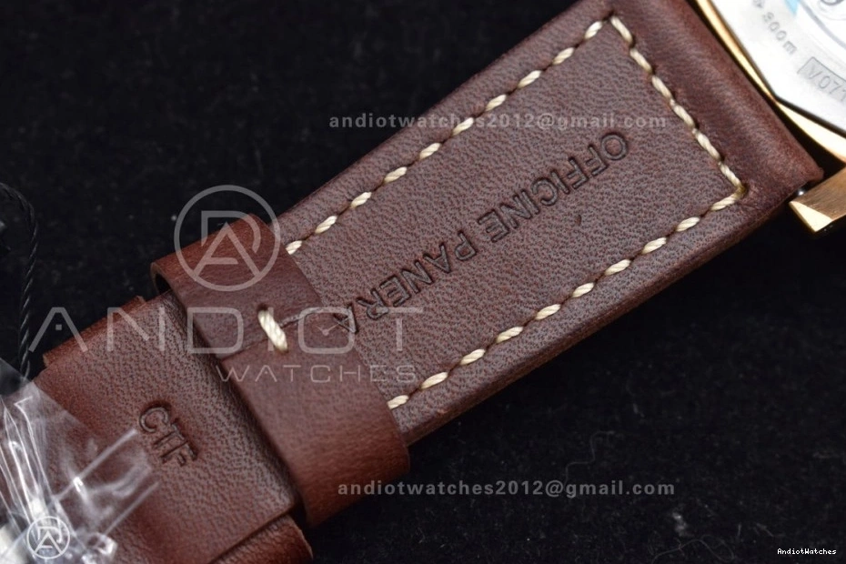 and on Strap 995 V Brown Brown Best P.9010 VSF Clone Bezel Bronzo PAM968 Calfskin Ceramic Dial Edition SunProtective 1:1 0429